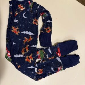 Little sleepies navy Christmas zippy. 3-6 month.